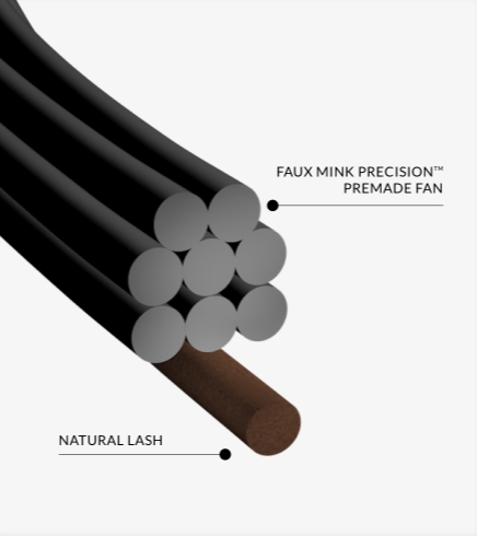Faux Mink Precision™ Premade Fans | X50 | 0.07 mm | 12 mm | 3D