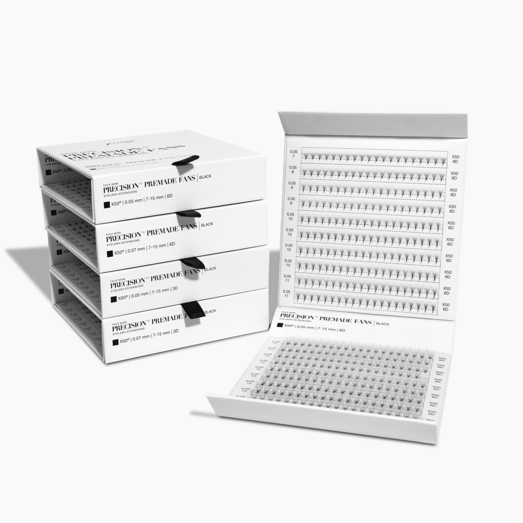 Faux Mink Precision™ Premade Fans | X50 | 0.07 mm | 9 mm | 3D