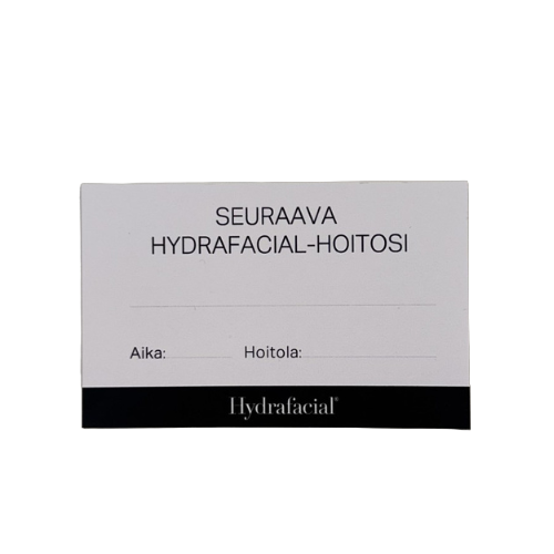 HydraFacial ajanvarauskortti