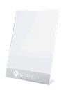 iS Clinical Silver and Clear Acrylic Ad Holder