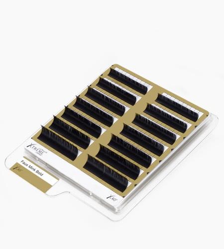 [37010501] X40 Black Faux Mink Bold Lash Tray | 0.05 mm | 8-14 mm | MULTI-LENGHT