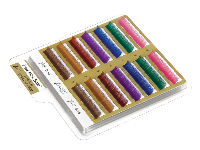 [74001511] X40 MULTI COLOUR Faux Mink Bold Lash Tray | 0.10 mm ja 0.15 mm | 11 mm