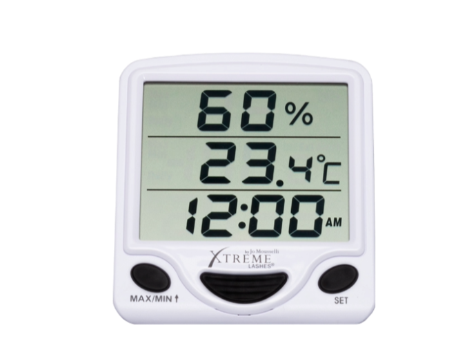 [3520] Xtreme Lashes Hygro-Thermometer Clock - Ilmankosteus- ja lämpömittari