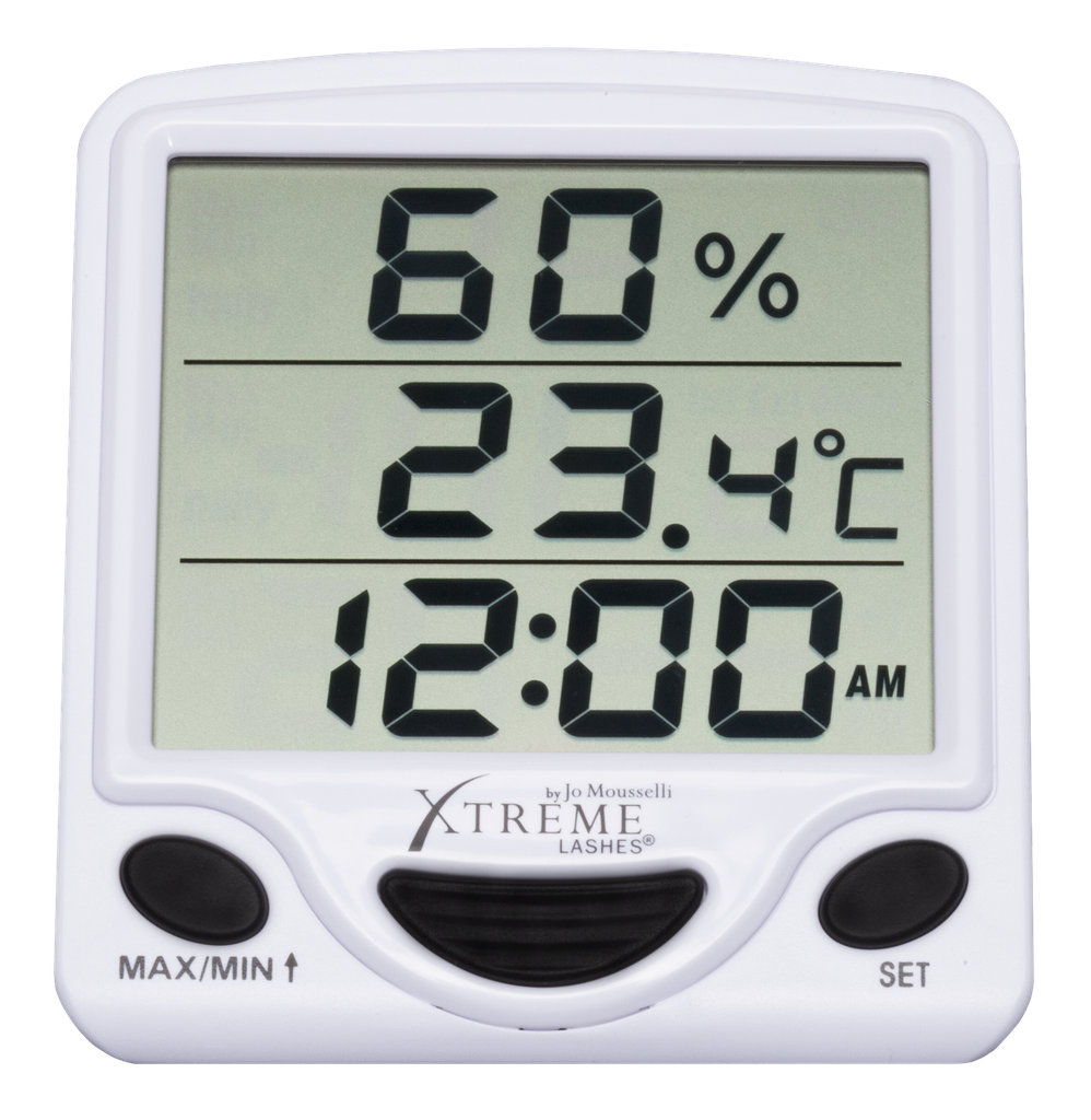 [3520] Xtreme Lashes Hygro-Thermometer Clock - Ilmankosteus- ja lämpömittari