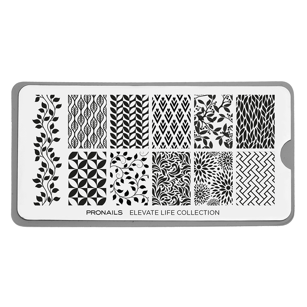 [28957] ProNails Stamping Plate Elevate Life Collection + Scraper