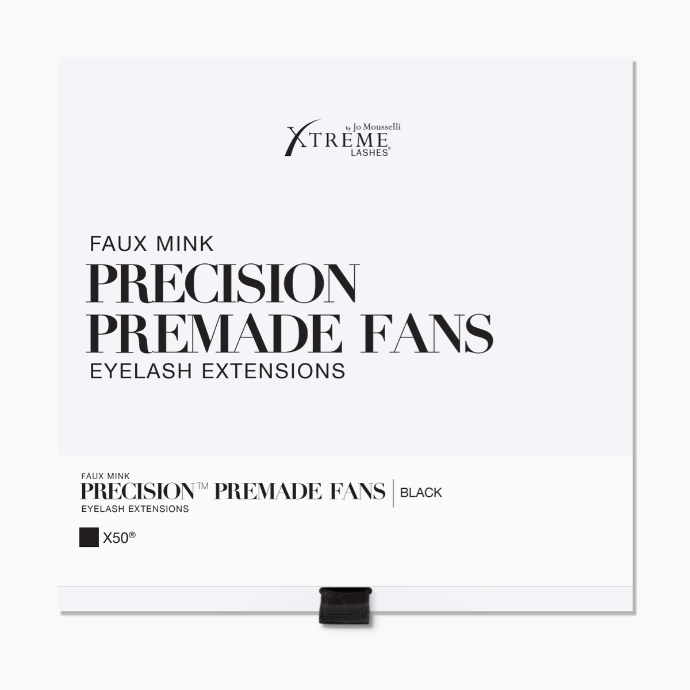 [33500501] X50 Black Faux Mink Precision Premade Fans 0.05 mm | 7-8 mm | 3D