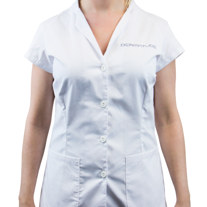[D8454] Dermatude Uniform Size XL / White with logo
