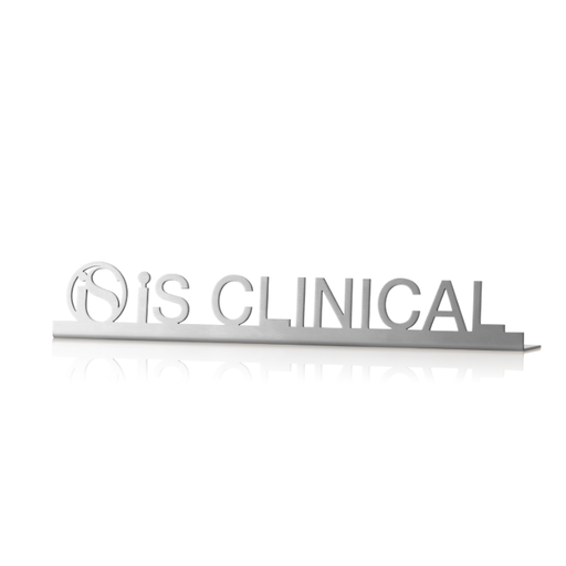 iS Clinical Metal Logo Shelf Sign